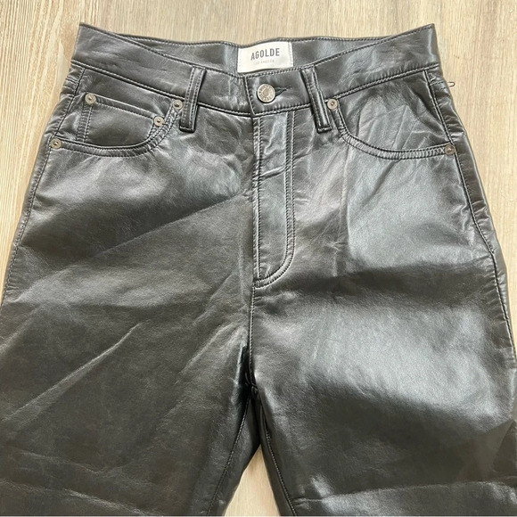 AGOLDE Riley Long Recycled Leather Blend
Straight Leg Detox Pants NWOT Size 26 - Picture 4 of 13